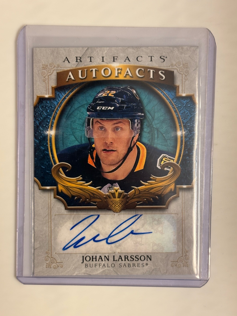 Johan Larsson 2020-21 Upper Deck Artifacts Autofacts Auto Sabres #A-JL